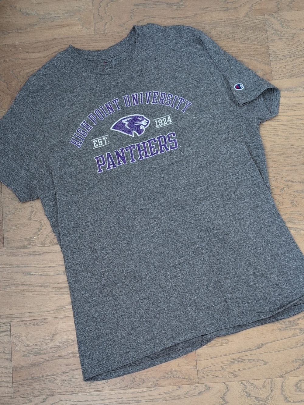 Champion Gray High Point University Panthers Tee - Purple Logo XL